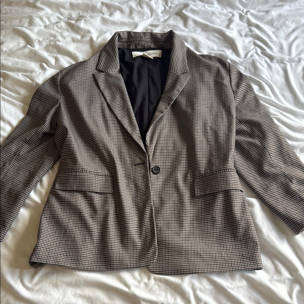 Treasure & Bond Houndstooth Blazer - Black and Brown